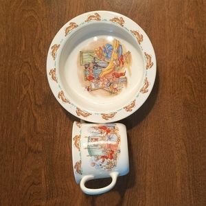 Bunnykins plate & cup set